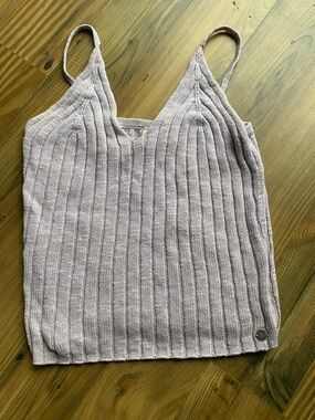Roxy Ribbed V-Neck Knit Cami Tank Top - Lavender